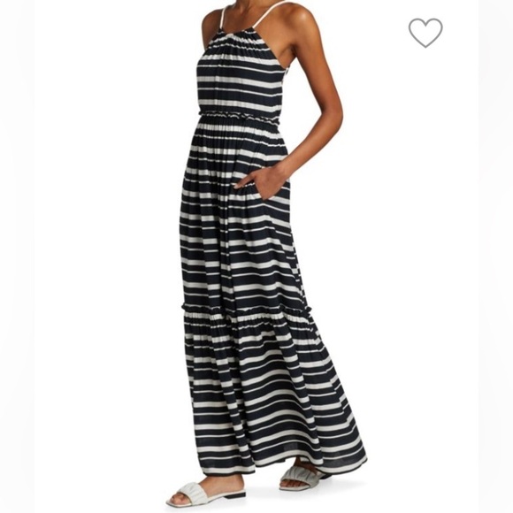 Jonathan Simkhai Swim Maxi Dress Rope Striped Halter XS Beach Coastal Vacation - Picture 10 of 16